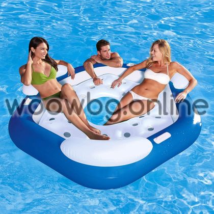 Inflatable beach bed for three