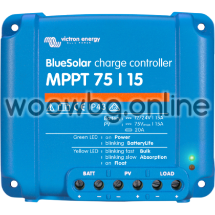Victron BlueSolar MPPT 75/15 solar controller (12 / 24V-15A)