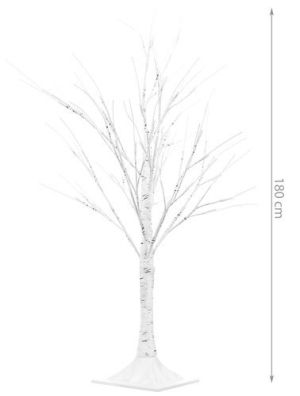 Illuminated decorative birch tree 180 cm