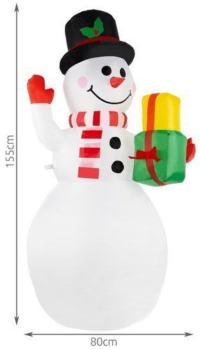 LED light up inflatable snowman 155 cm