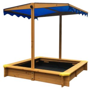 Children's sandbox with adjustable cover